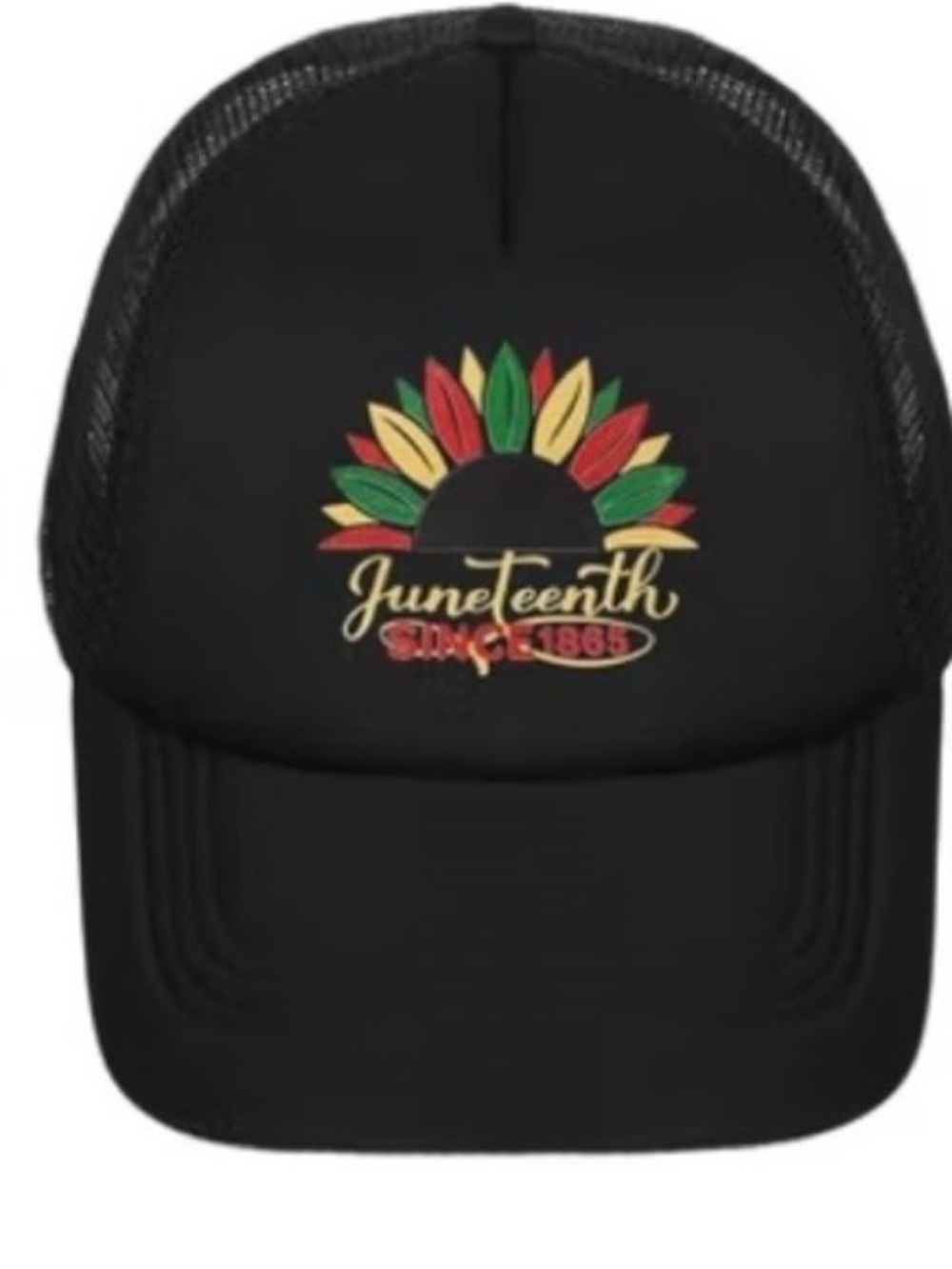 Juneteenth Embroidered Trucker Hat - Black